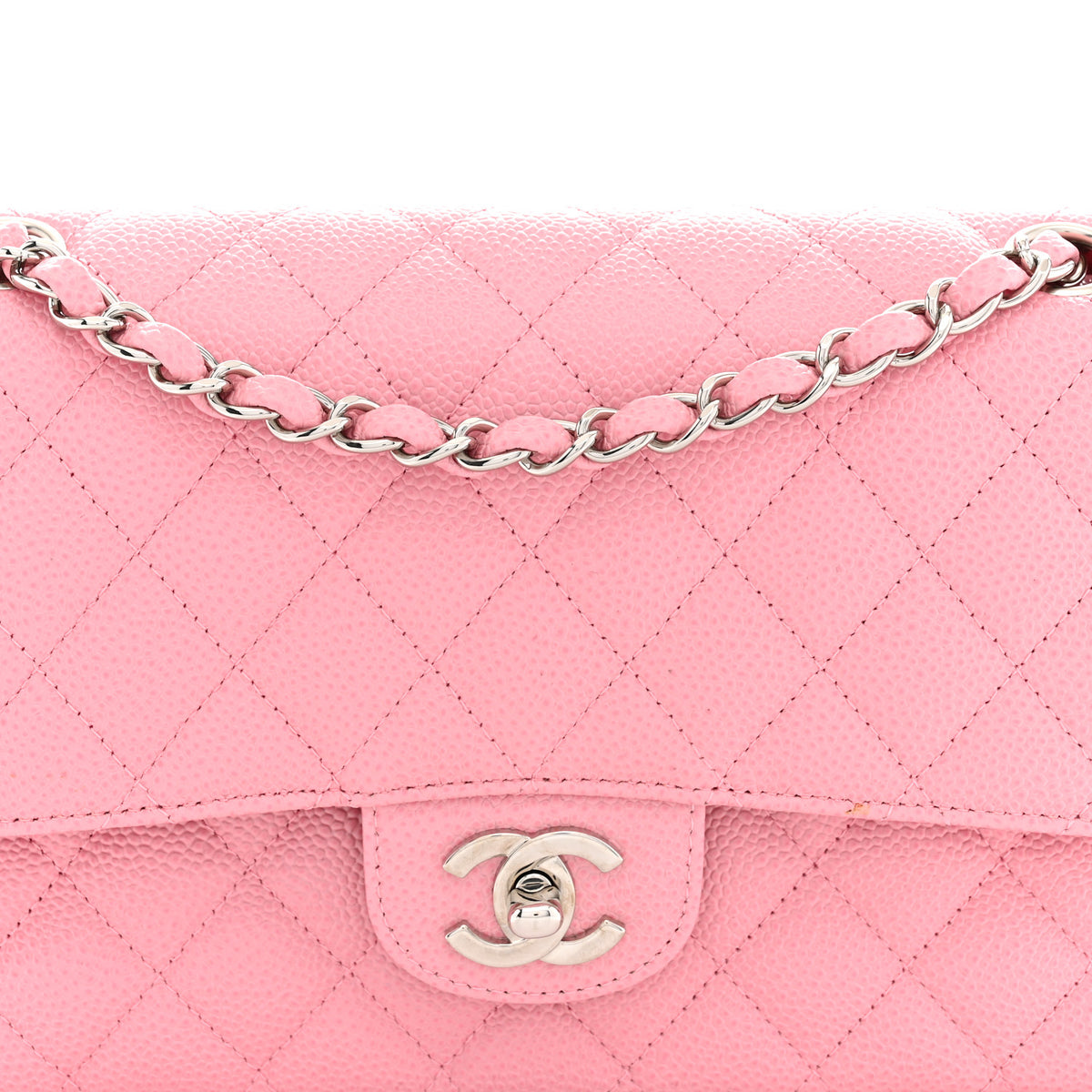Chanel Caviar Quilted Medium Double Flap Pink 8 of 12