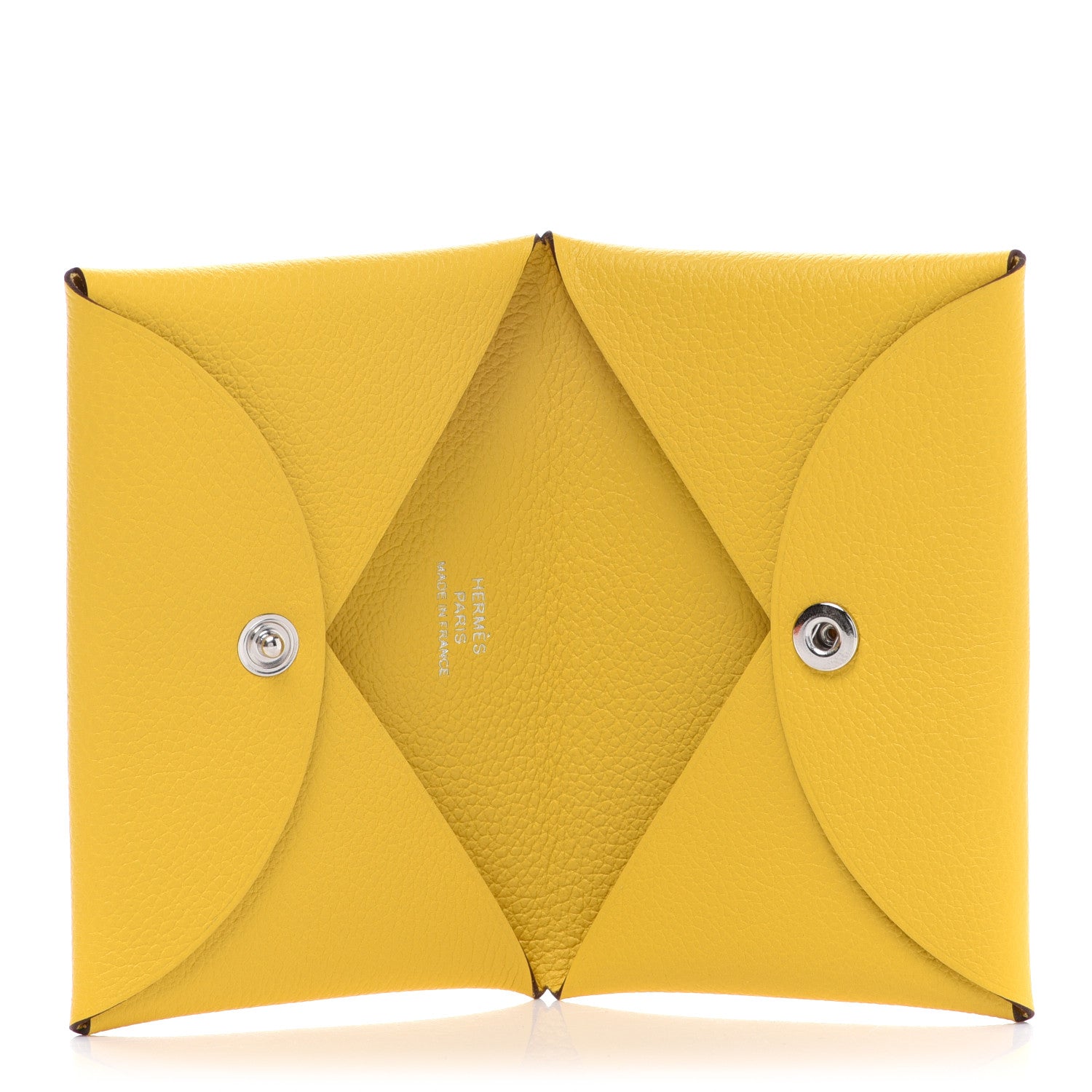 Hermes Evercolor Calvi Card Case Jaune De Naples 5 of 8