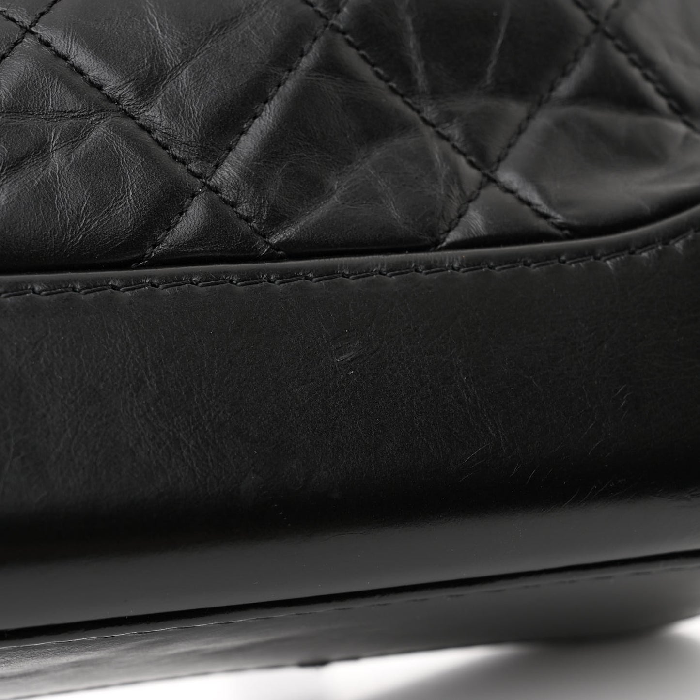 Aged Calfskin Quilted Small Gabrielle Hobo Black