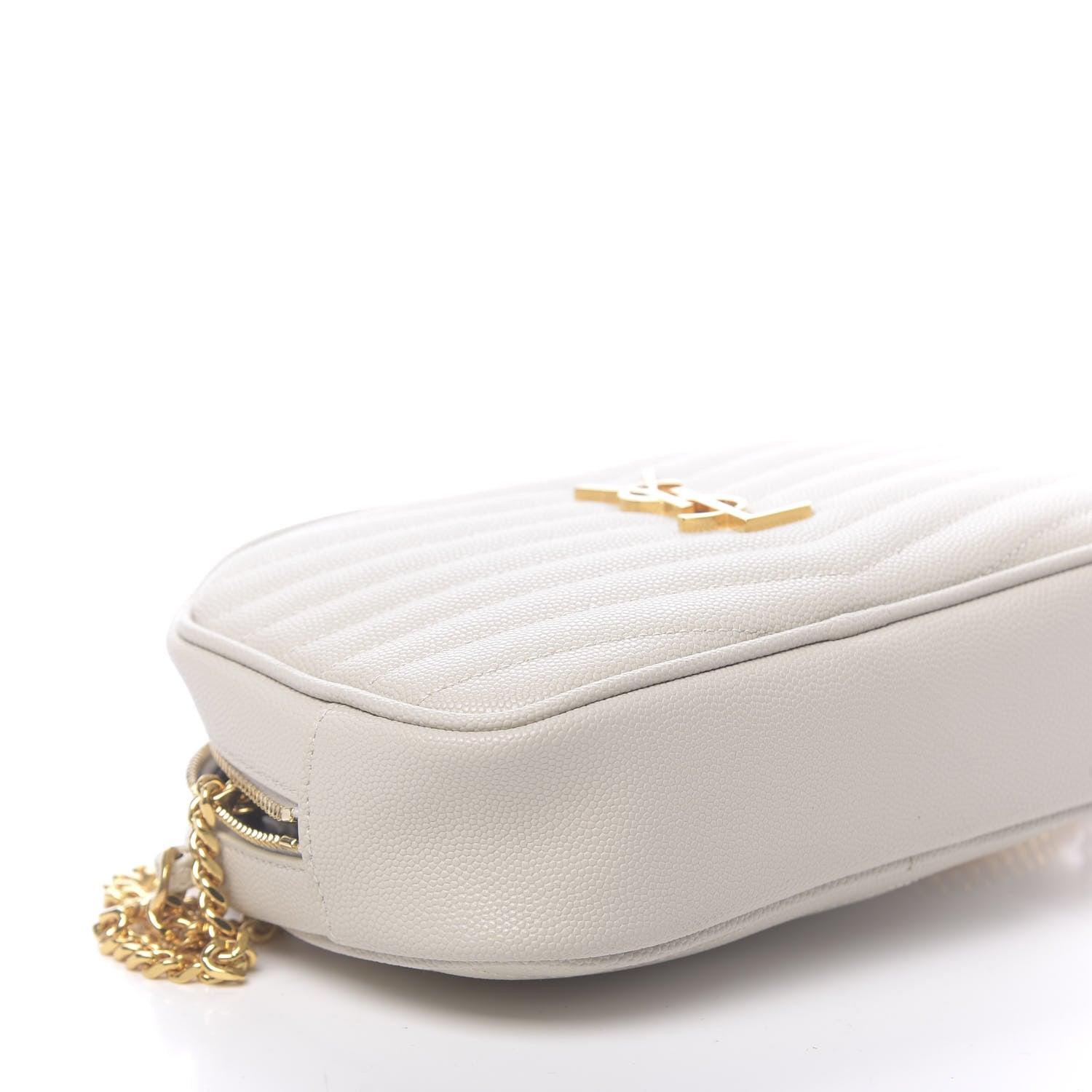 Saint Laurent Grain De Poudre Matelasse Monogram Mini Lou Camera Bag Crema Soft 8 of 10