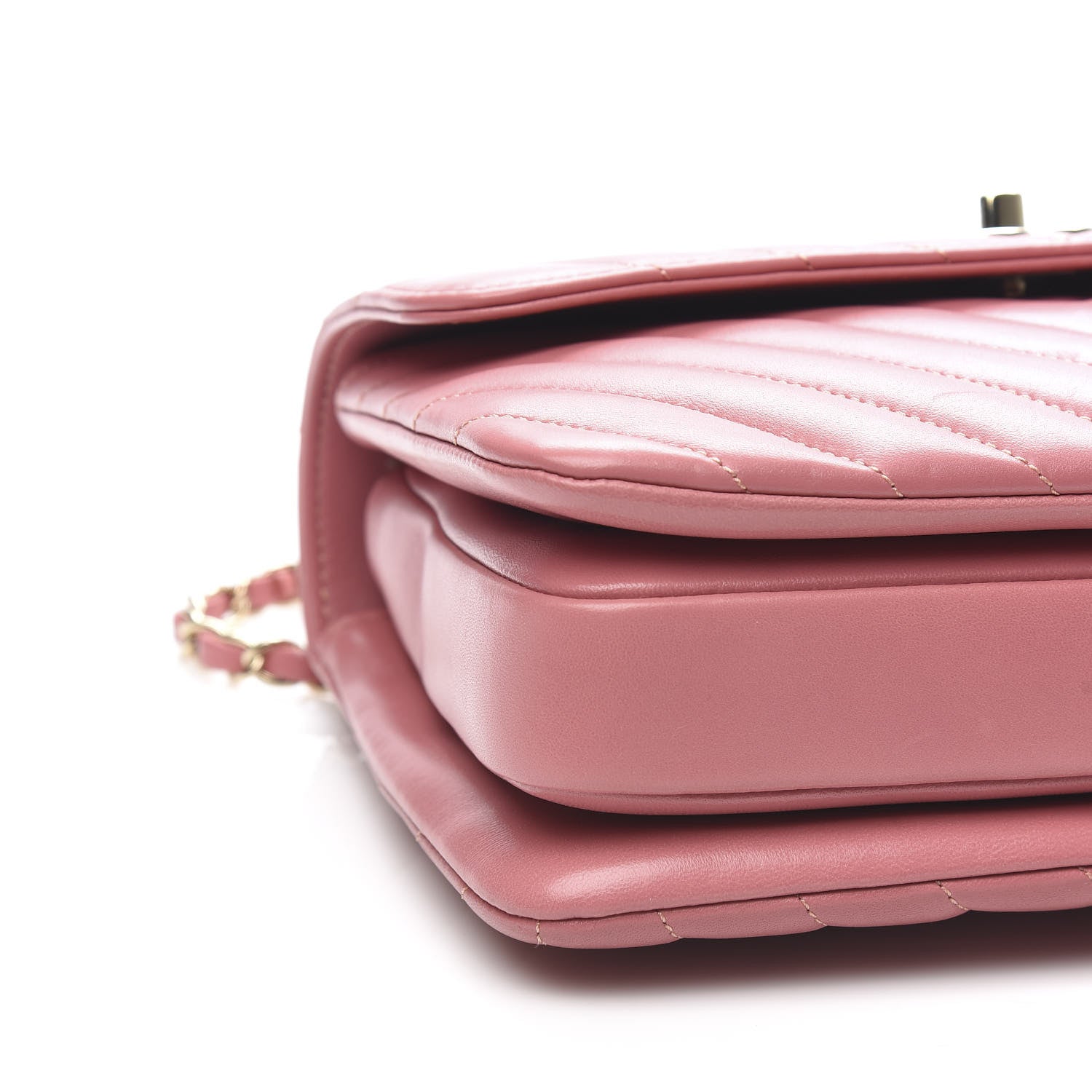 Chanel Lambskin Chevron Quilted Small Trendy CC Dual Handle Flap Bag Light Pink 8 of 10