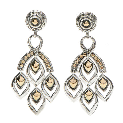 John Hardy Sterling Silver 18K Yellow Gold Naga Chandelier Earrings 1 of 4