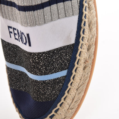 Fendi Knit Rockoko Sock Espadrilles 38 Grey 12 of 13