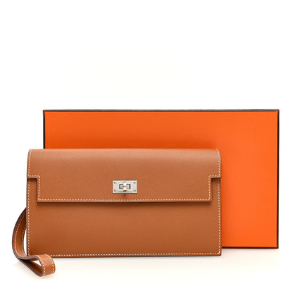 Hermes Madame Calfskin Kelly Pocket Long Wallet Gold 8 of 8