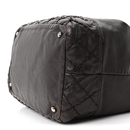 Chanel Calfskin Drawstring CC Bucket Bag Dark Brown 10 of 10