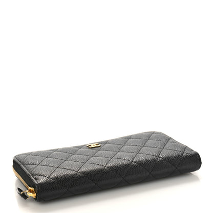 Chanel Caviar Quilted Large Gusset Zip Around Wallet Black 4 of 9