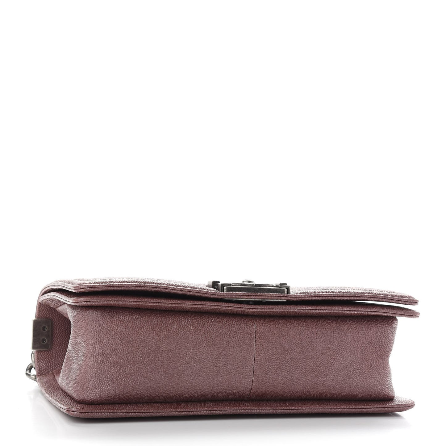Metallic Caviar Chevron Quilted Medium Boy Flap Dark Pink