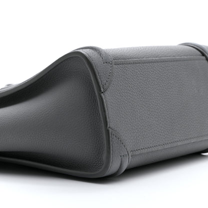 Celine Drummed Calfskin Nano Luggage Kohl 10 of 13
