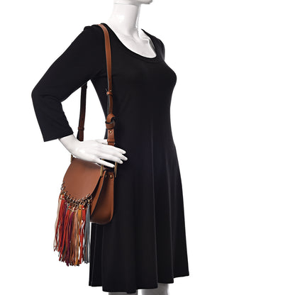 Chloe Calfskin Small Hudson Fringe Shoulder Bag Caramel 2 of 9