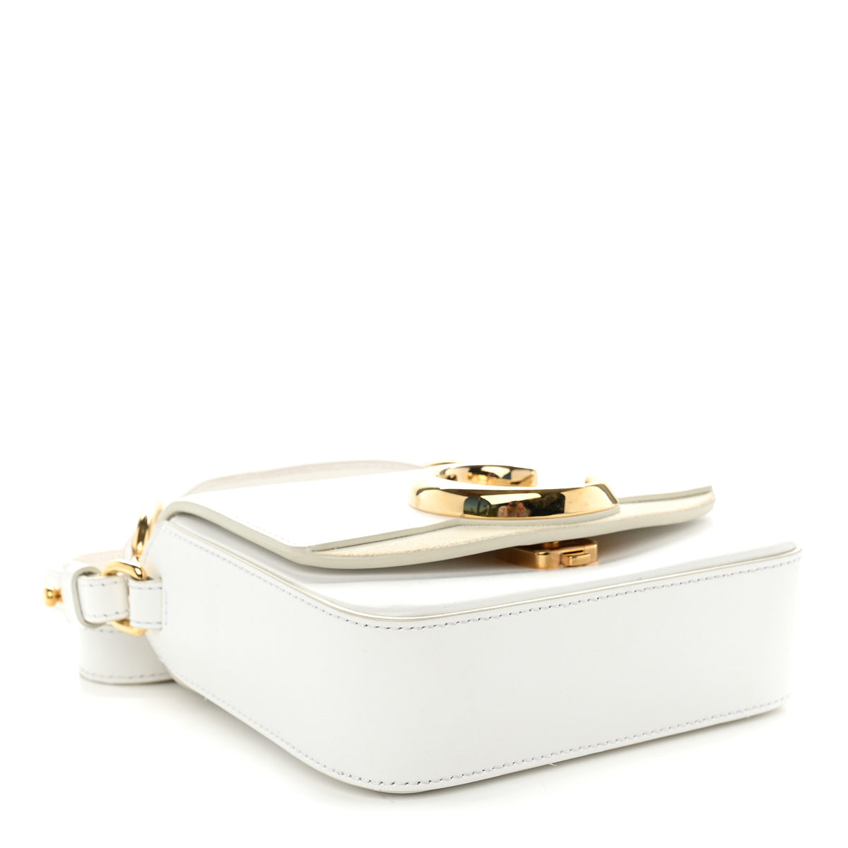 Chloe Shiny Calfskin Suede Mini C Double Carry Brilliant White 4 of 12
