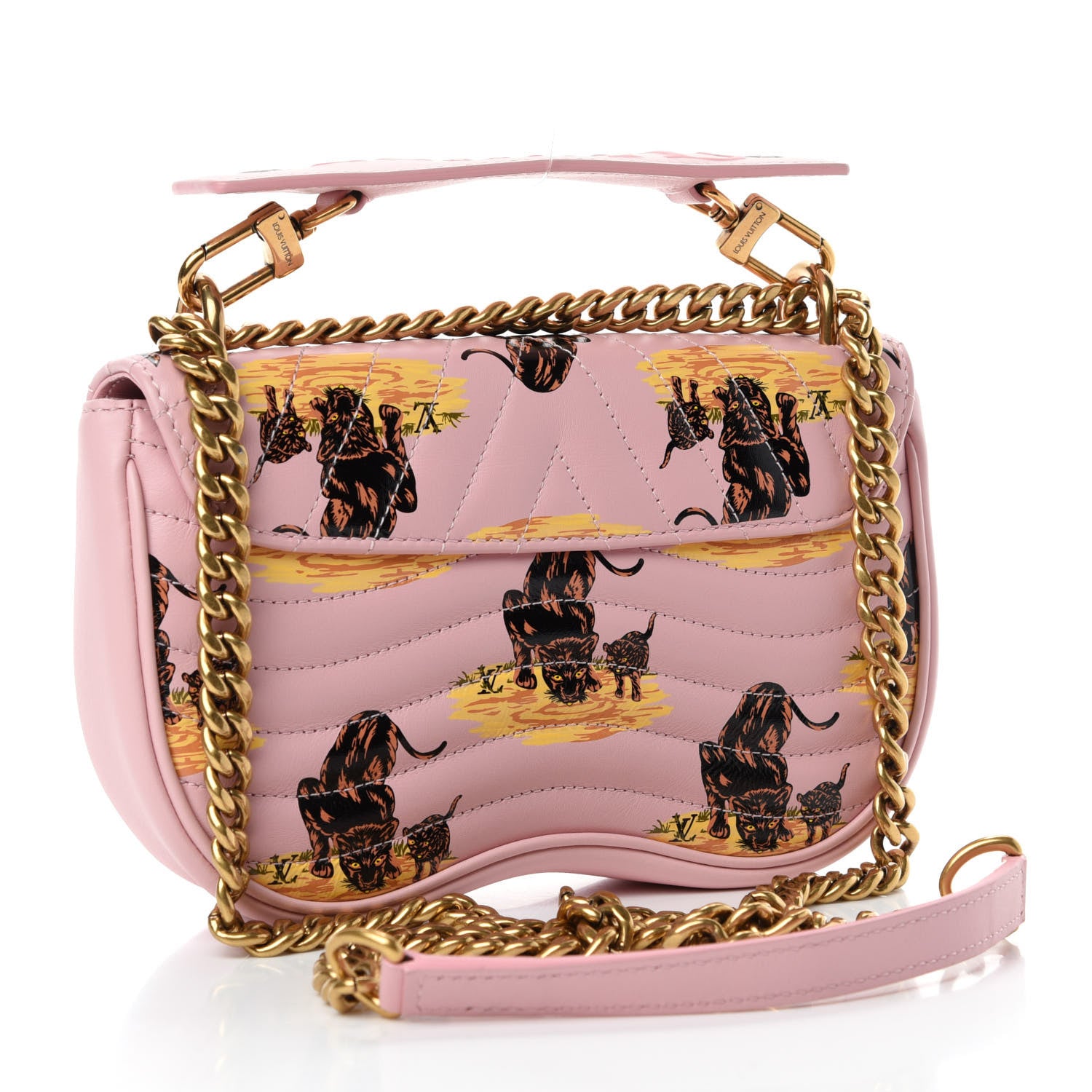 Louis Vuitton Calfskin Leopard Print New Wave Chain PM Light Pink 3 of 10
