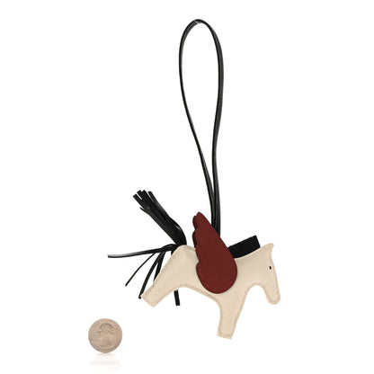 Hermes Milo Lambskin Grigri Rodeo Pegase Horse Bag Charm PM Nata Rouge H Black 2 of 5
