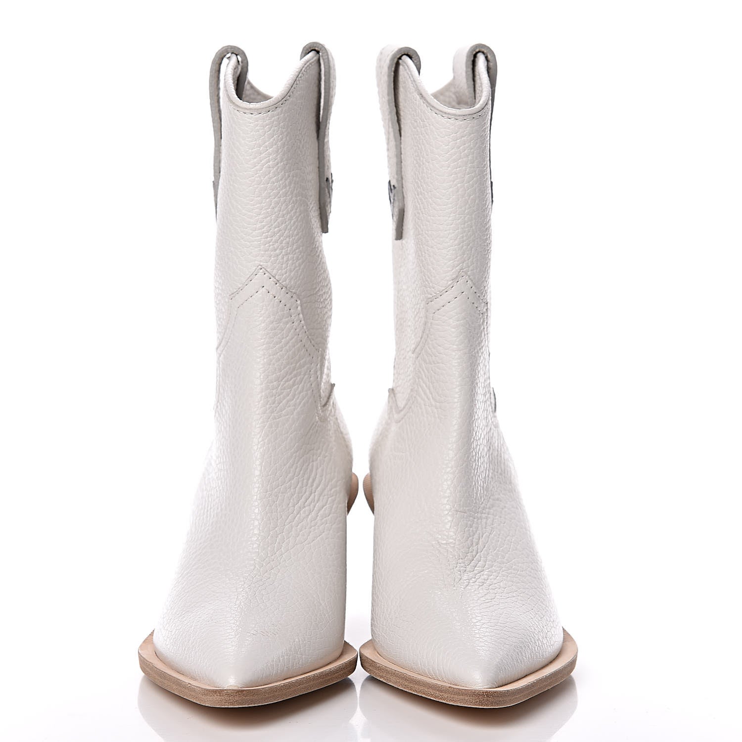 Fendi Grained Calfskin Cutwalk Ankle Boots 36 White 2 of 11