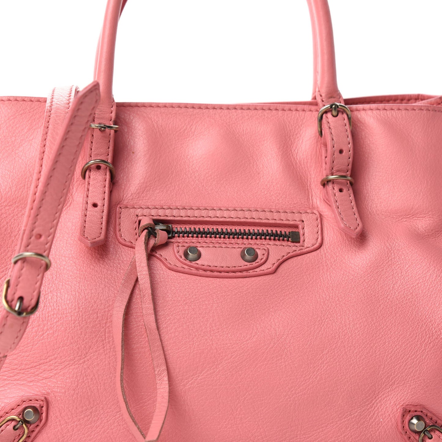Veau Souple Papier Mini A4 Tote Rose Flamingo