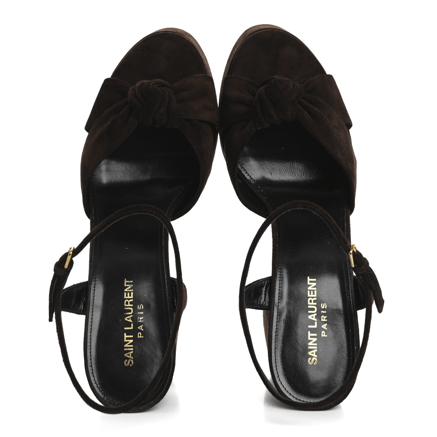 Saint Laurent Suede Cachemire Bianca 85 Platform Sandals 41 Coffee 2 of 13