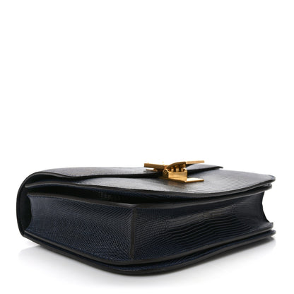 Celine Lizard Medium Classic Box Flap Bag Navy 4 of 9