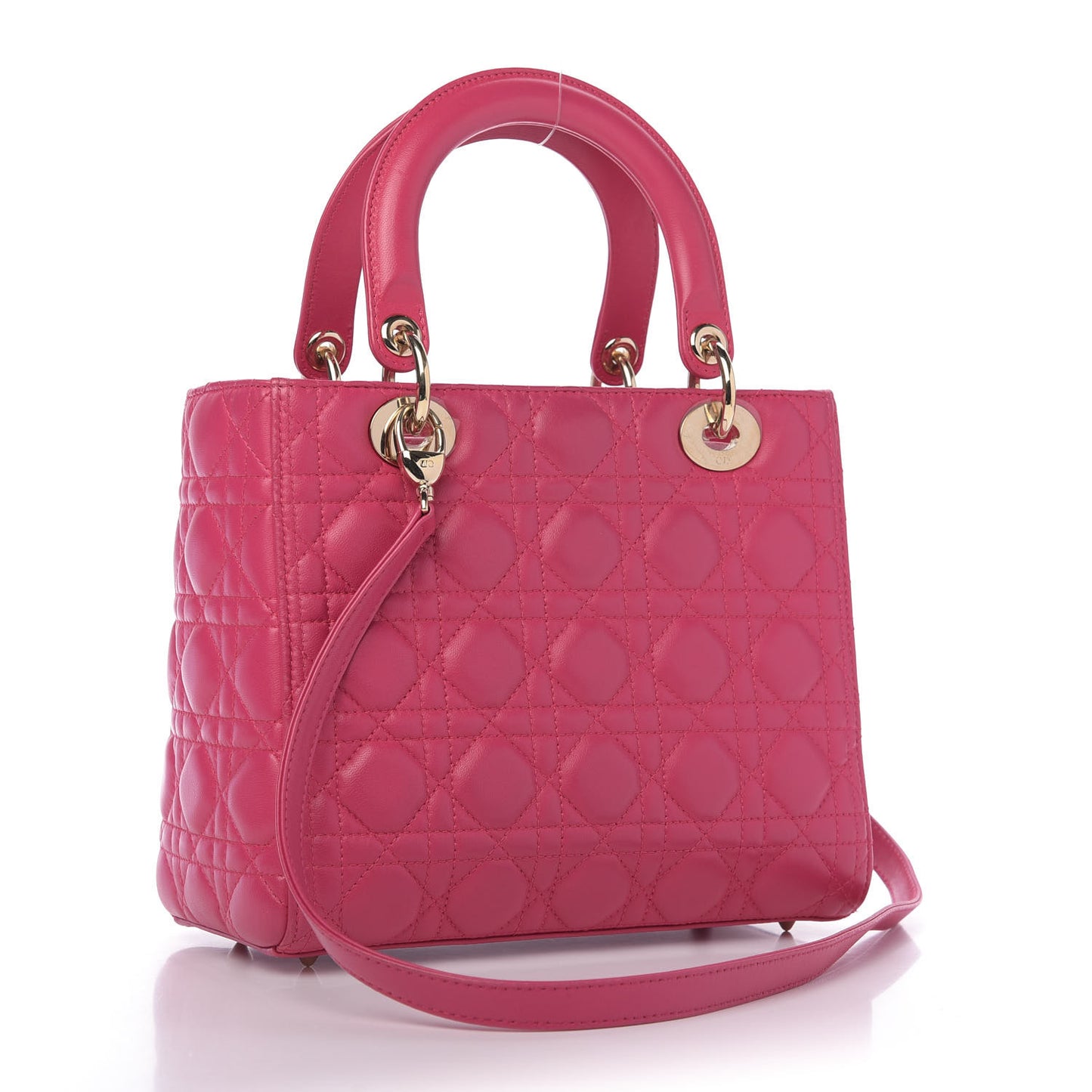 Lambskin Cannage Medium Lady Dior Pink