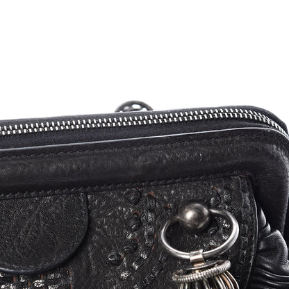 Christian Dior Lambskin Plisse Pleated Frame Satchel Black 12 of 16