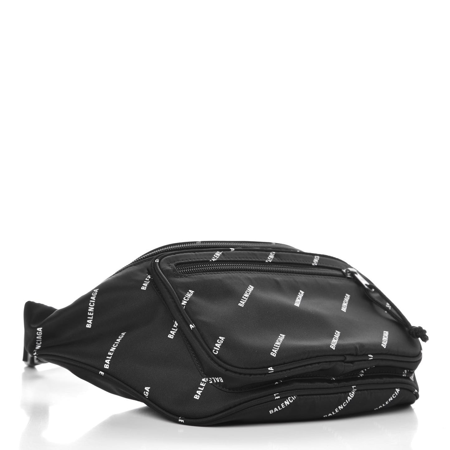 Twill Nylon Allover Logo Explorer Beltpack Black White