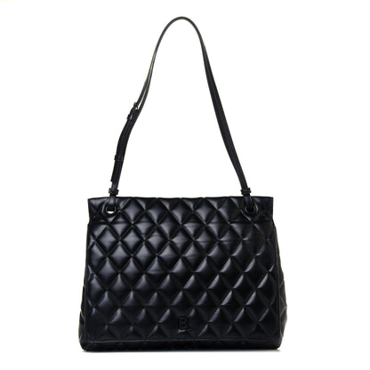 Balenciaga Nappa Calfskin Quilted Large Touch B Shoulder Bag Black 1 of 16