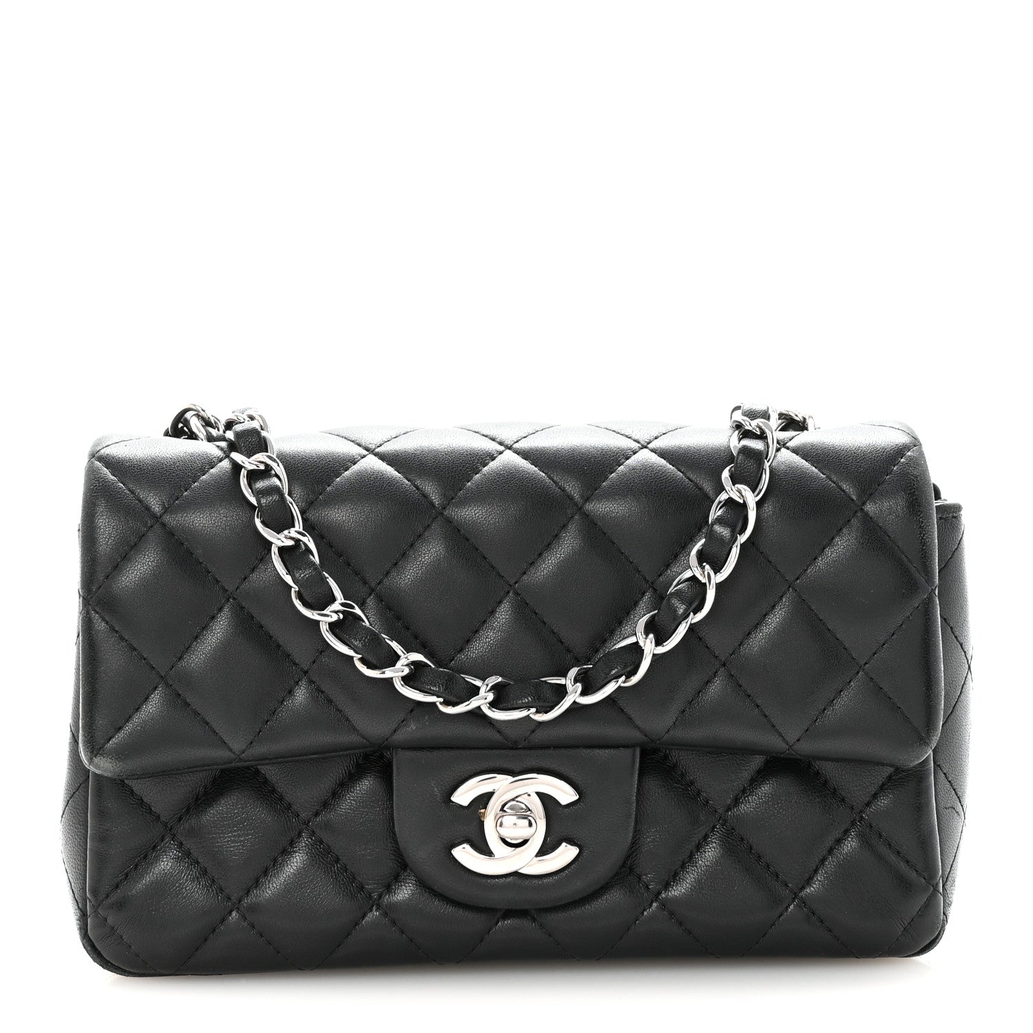 Chanel Lambskin Quilted Mini Rectangular Flap Black 1 of 10