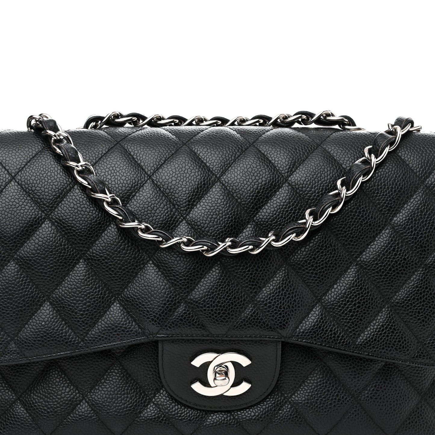 Caviar Quilted Jumbo Single Flap Black