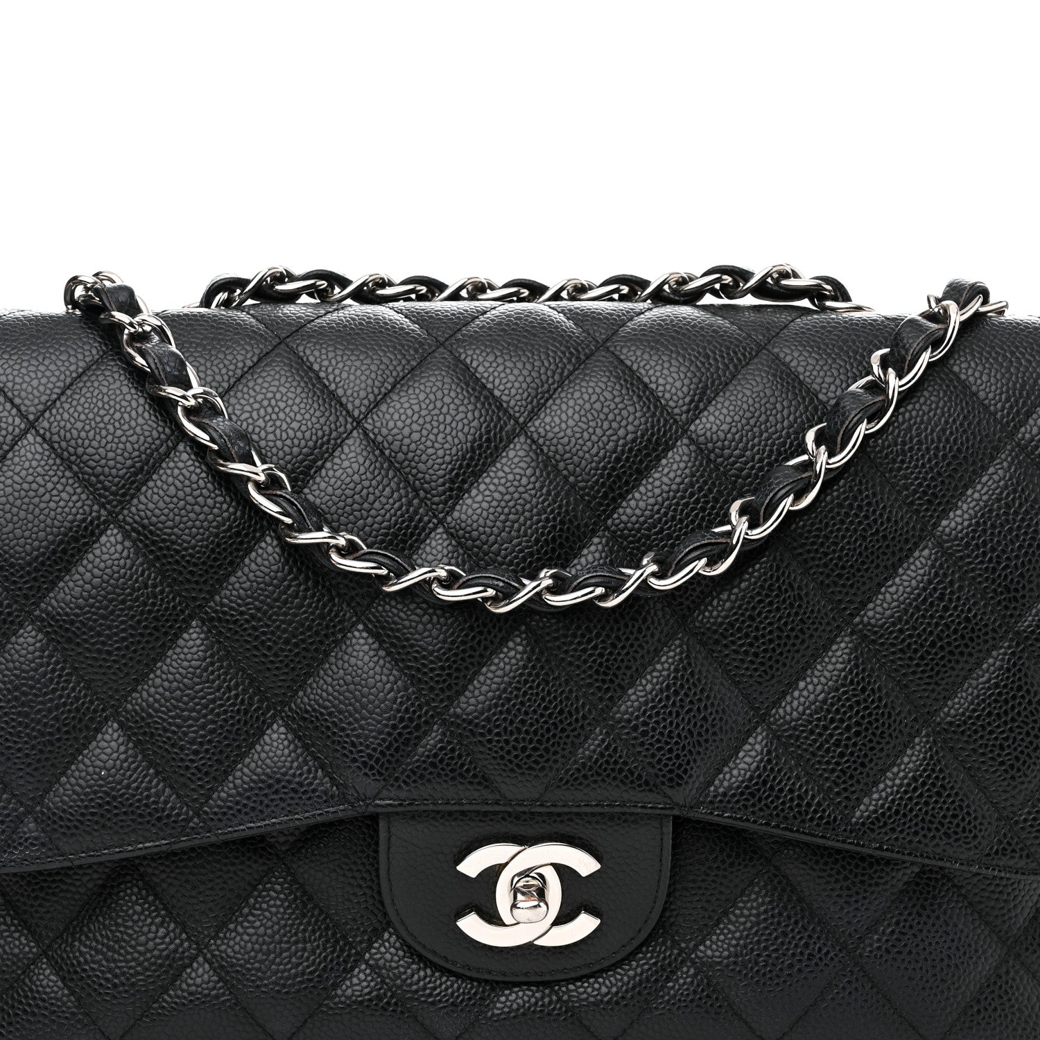 Chanel Caviar Quilted Jumbo Single Flap Black 5 of 19