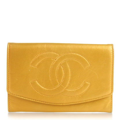 Chanel Metallic Lambskin Timeless CC Wallet Gold 1 of 8