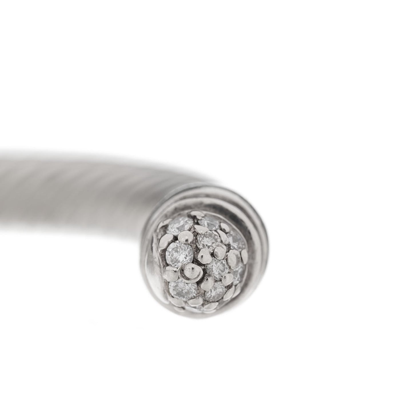 Sterling Silver Pave Diamond 5mm Cable Classics Bracelet