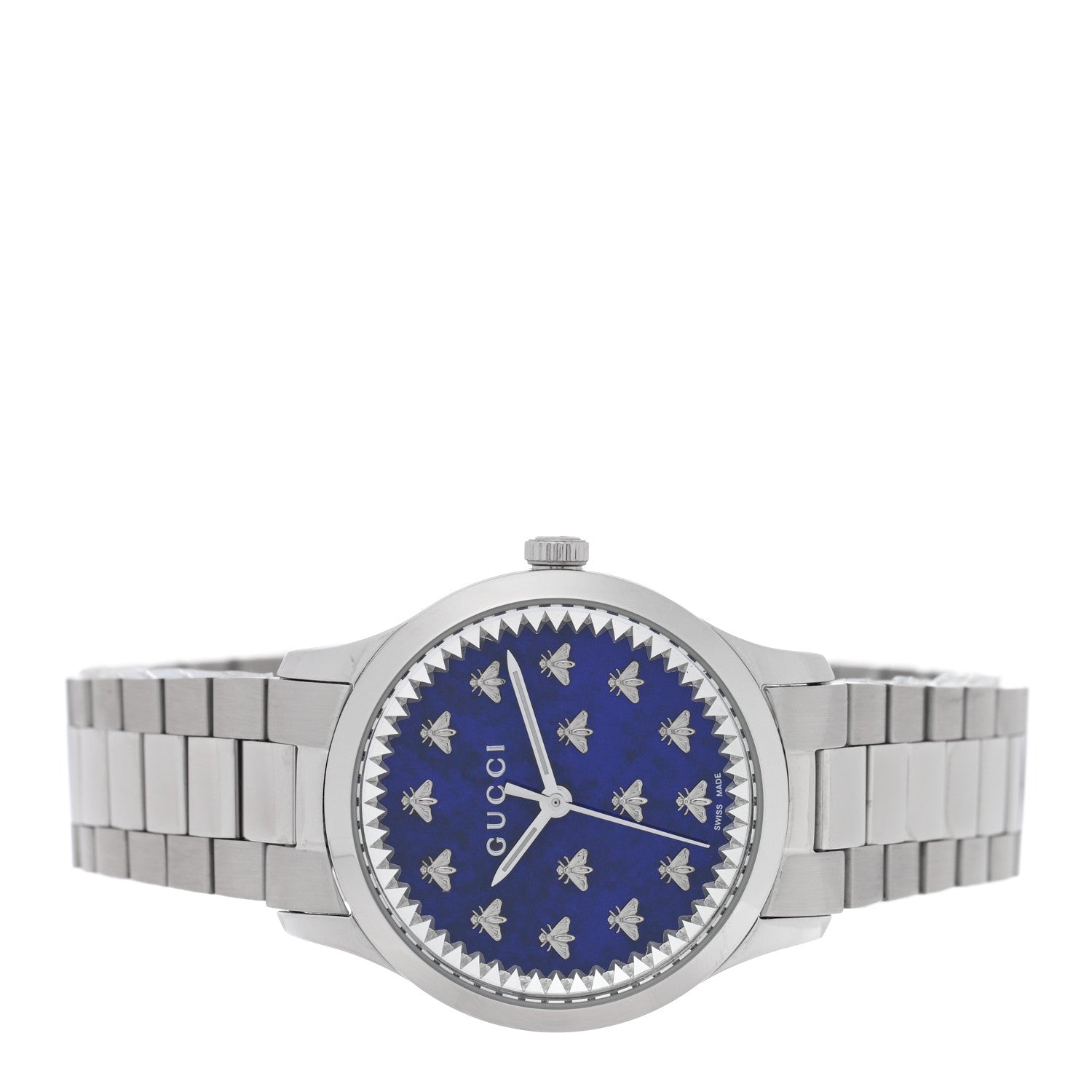 Gucci Stainless Steel 32mm G-Timeless Bee Quartz Watch Blue 2 of 5