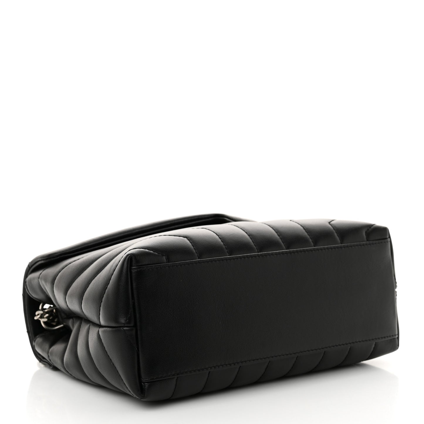Calfskin Y Quilted Monogram Small Loulou Chain Satchel Black