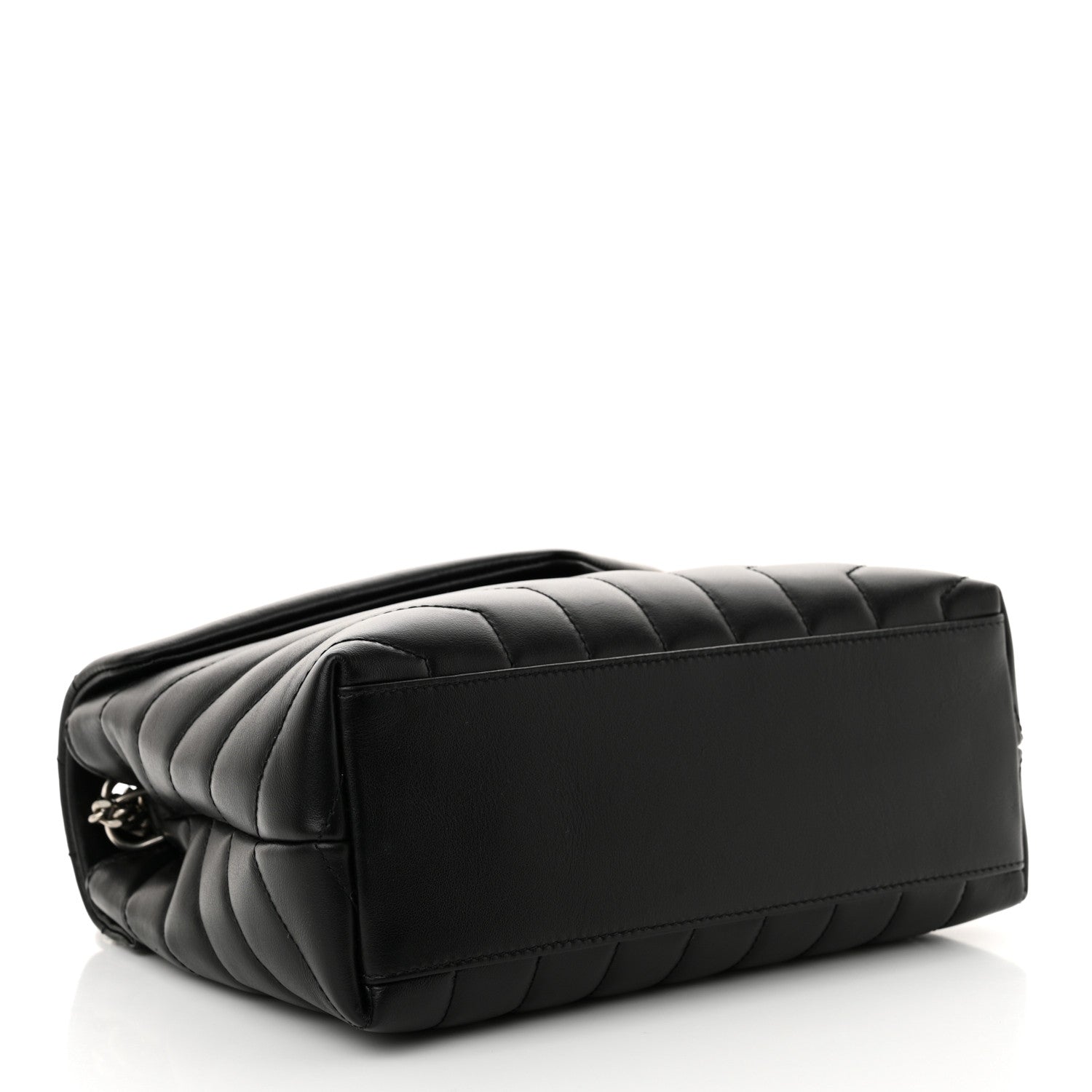 Saint Laurent Calfskin Y Quilted Monogram Small Loulou Chain Satchel Black 4 of 10