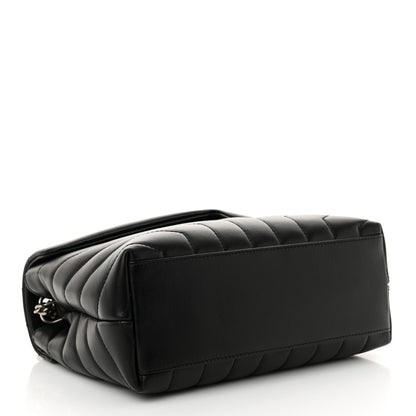 Saint Laurent Calfskin Y Quilted Monogram Small Loulou Chain Satchel Black 4 of 10