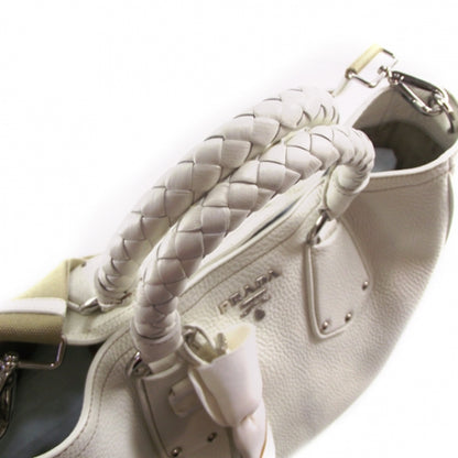 Prada Vitello Daino Braided Tote Bianco 5 of 10