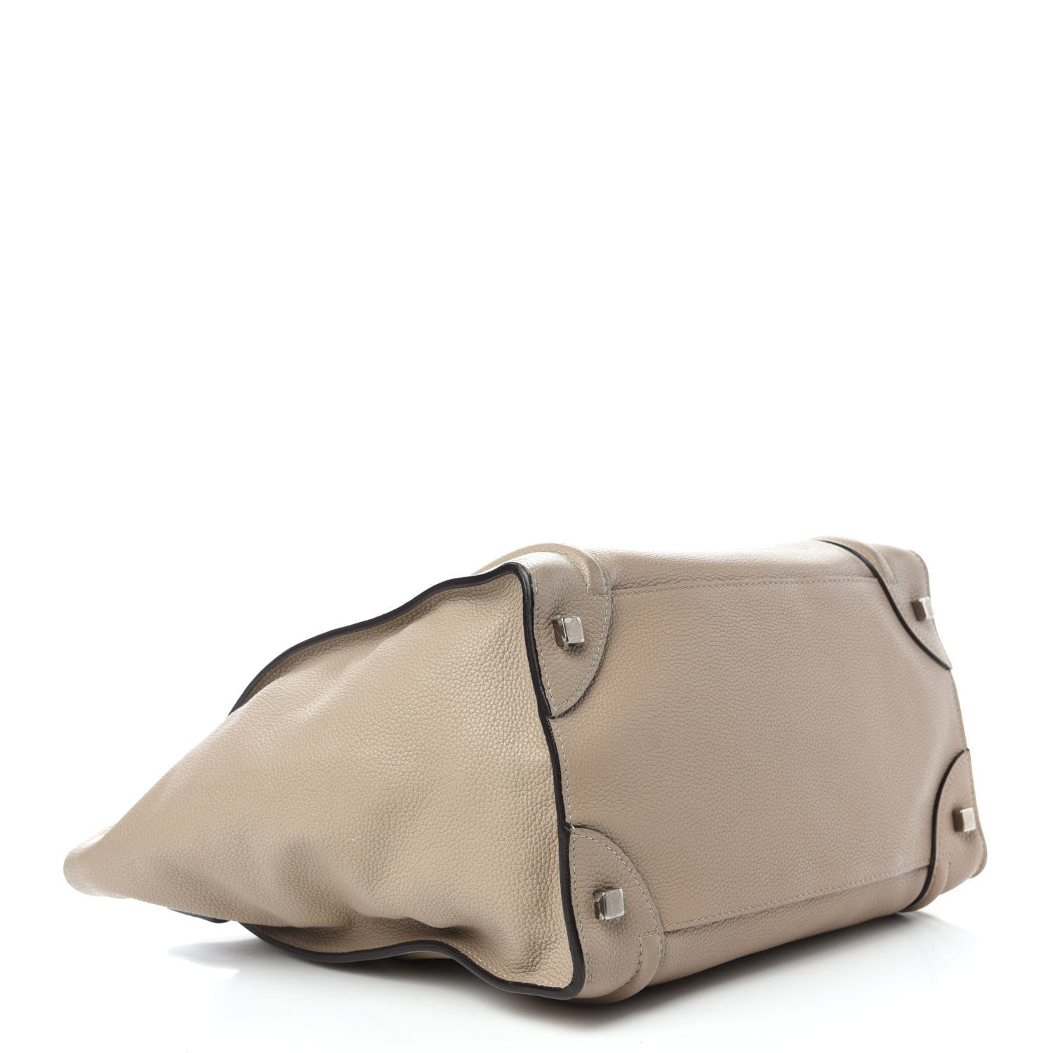Celine Drummed Calfskin Mini Luggage Dune 4 of 19