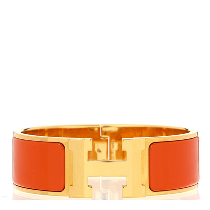 Hermes Enamel Wide Clic Clac H Bracelet PM Orange 1 of 5