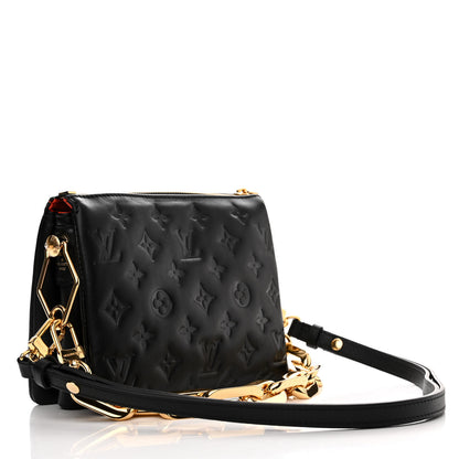 Louis Vuitton Lambskin Embossed Monogram Coussin BB Black 3 of 12