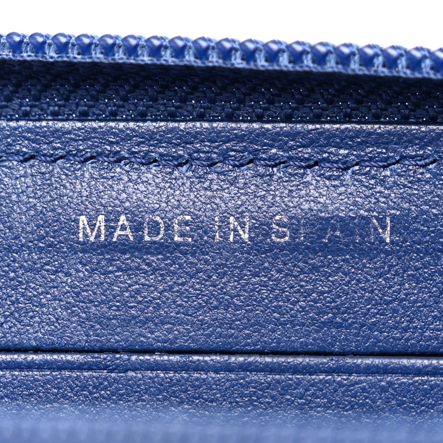 Lambskin Quilted Small Boy Zip Around Wallet Blue