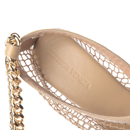 Bottega Veneta Mesh Nappa Chunky Chain Sandals 37 Beige Pony 6 of 9