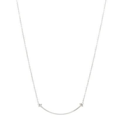 Tiffany Sterling Silver Small T Smile Pendant Necklace 1 of 5