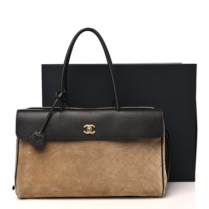 Chanel Grained Calfskin Suede Urban Essentials Large Shopping Bag  Dark Beige Black 11 of 11