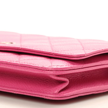 Chanel Caviar Quilted Wallet on Chain WOC Fuchsia 11 of 11