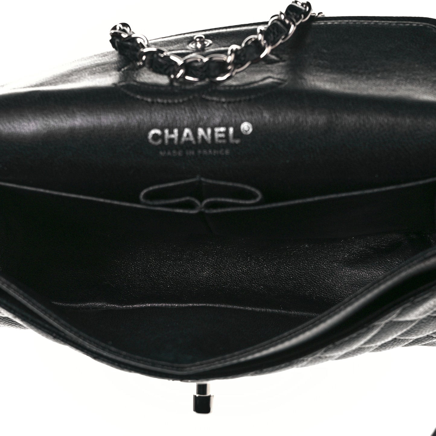 Caviar Quilted Small Double Flap Black