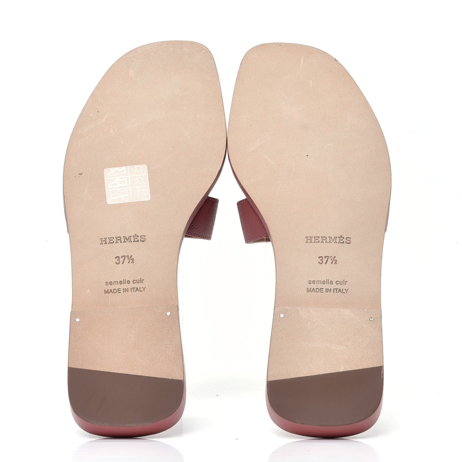 Hermes Epsom Oran Sandals 37.5 Rose Aube 5 of 8