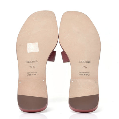 Hermes Epsom Oran Sandals 37.5 Rose Aube 5 of 8
