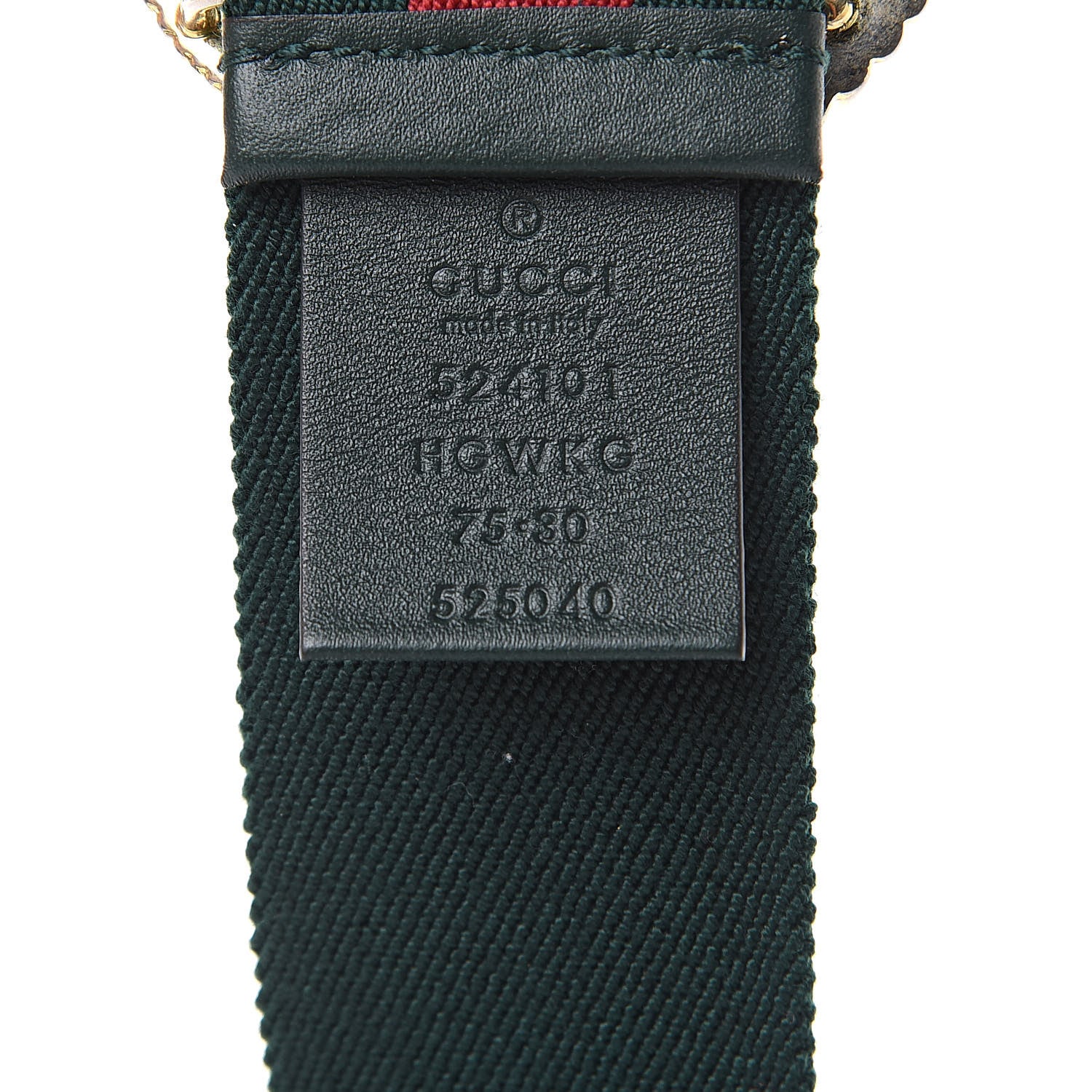 Gucci Canvas Torchon Double G Web Belt 75 30 Verde 5 of 5