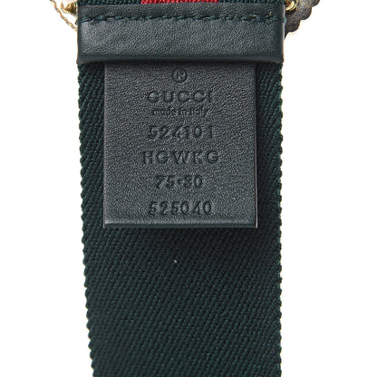 Gucci Canvas Torchon Double G Web Belt 75 30 Verde 5 of 5
