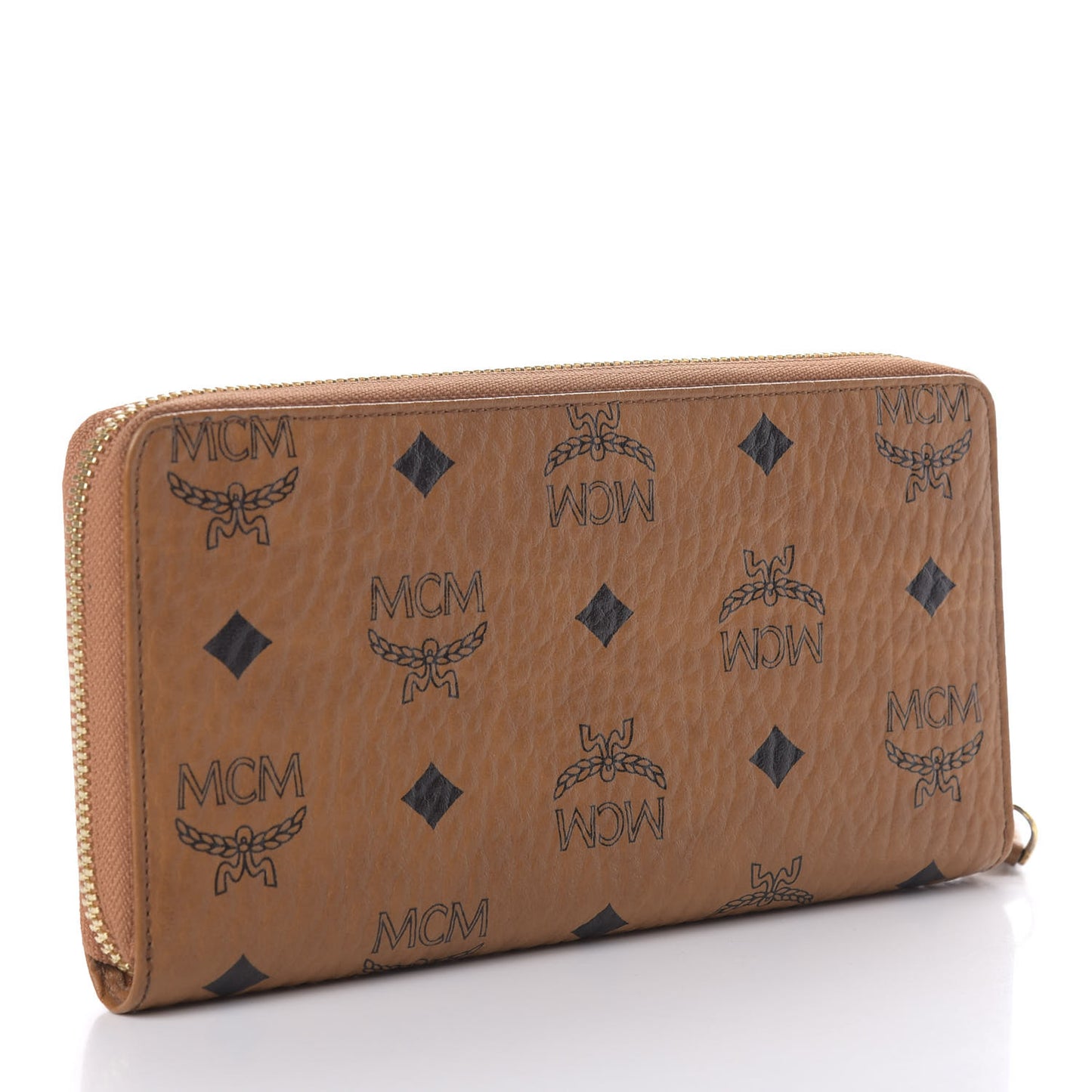 Visetos Large Zip Around Wallet Cognac
