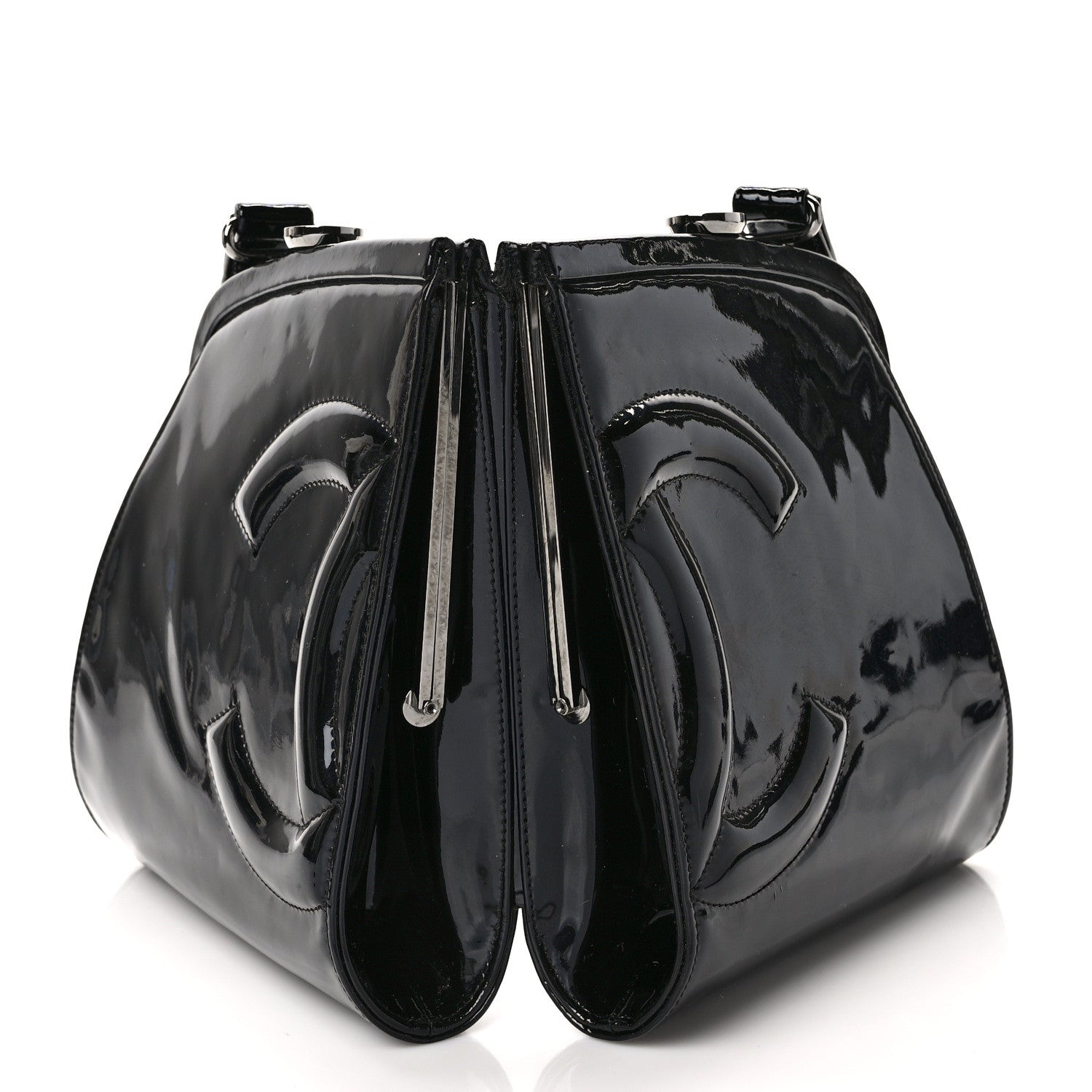 Chanel Patent Split Frame Bag Black 10 of 10