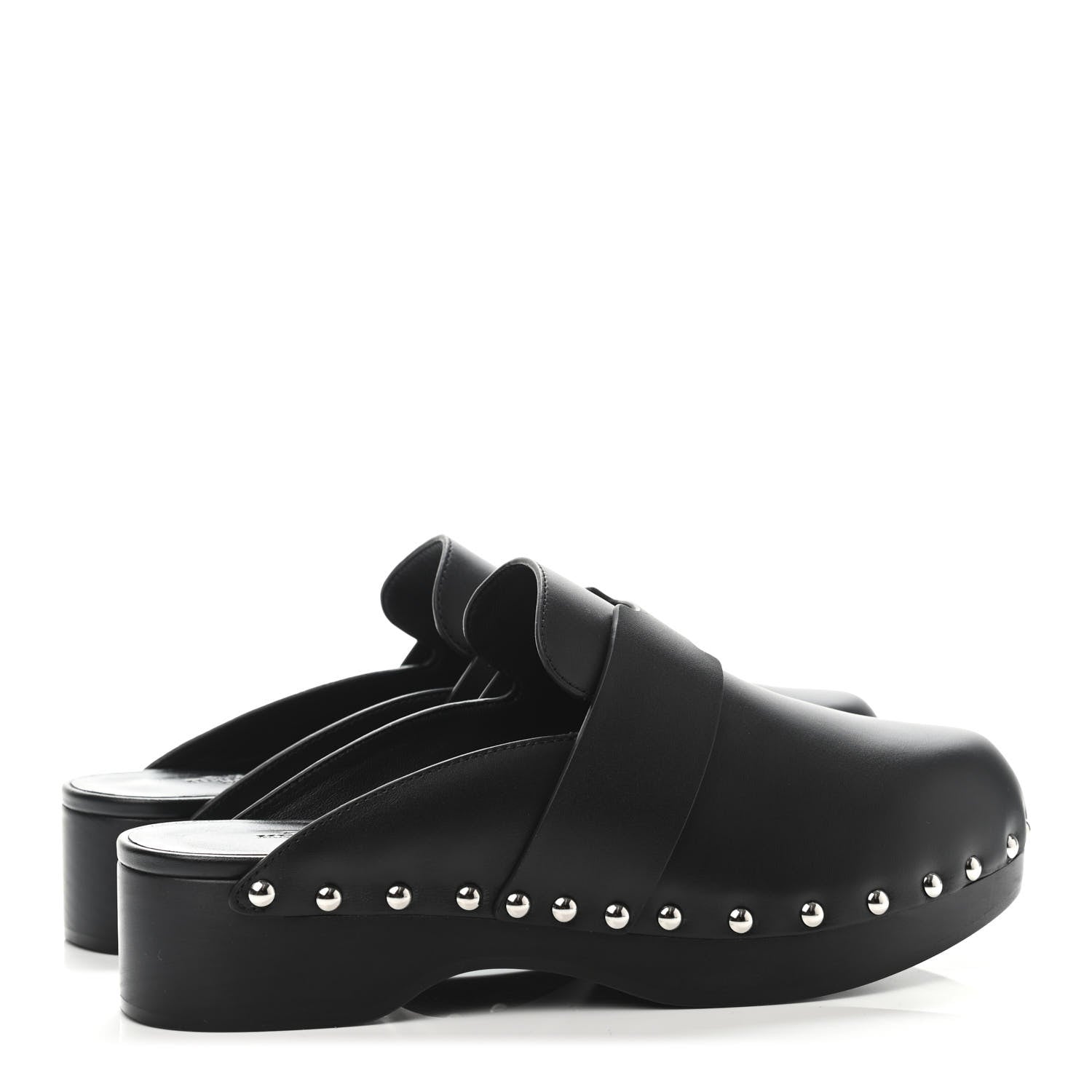 Hermes Calfskin Calya Mules 37 Black 3 of 4